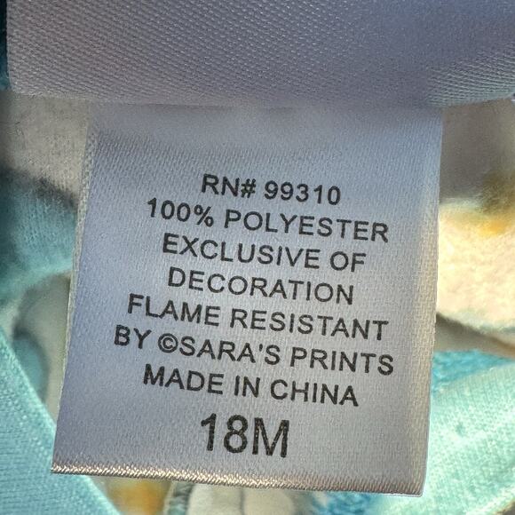 Sara’s Print Blue Pig Graphic Fleece Footie Pajamas 18 Months One Piece Zip Up - Picture 4 of 4